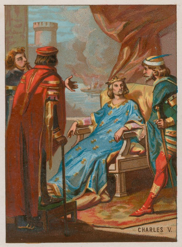 Karel V bij de Slag bij Poitiers door French School