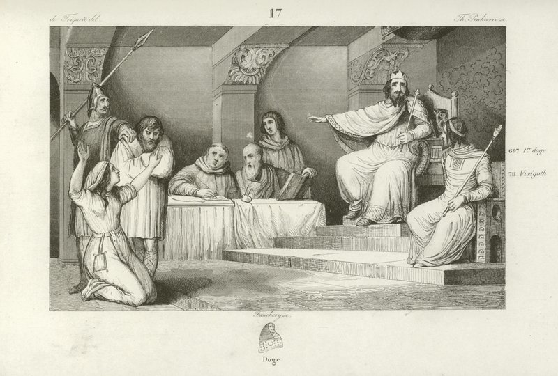 Childebert III, koning van de Franken door French School