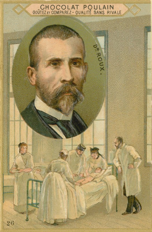 Chocolat Poulain handelskaart, Pierre Paul Émile Roux door French School