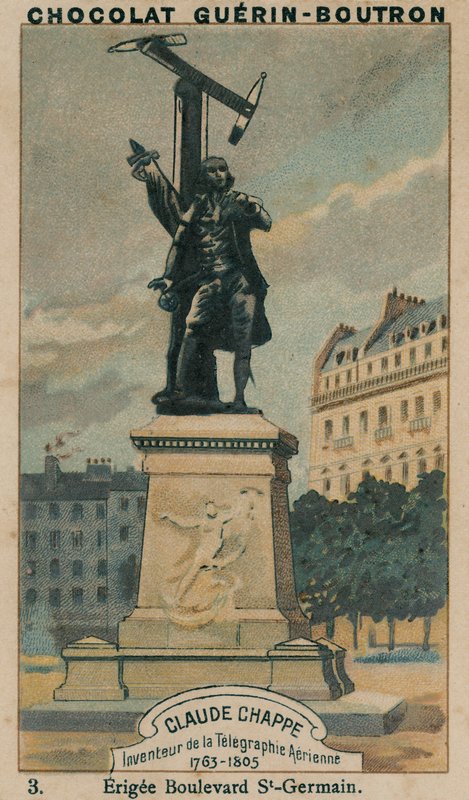 Claude Chappe, Uitvinder van de Luchttelegraaf, 1763-1805, Opgericht Boulevard St-Germain door French School