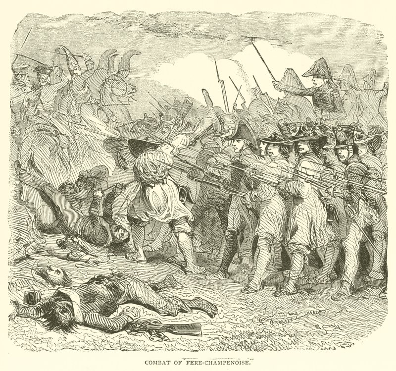 Gevecht bij Fere-Champenoise (gravure) door French School