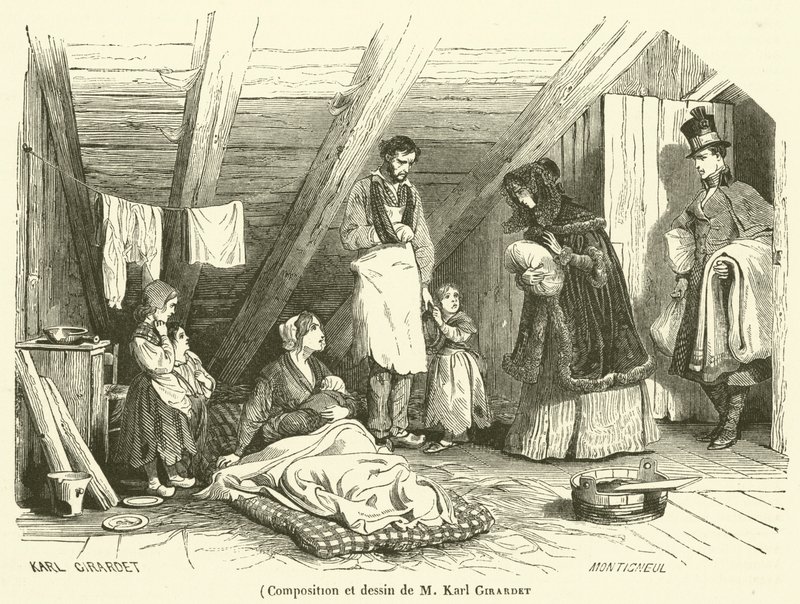 Compositie en tekening van M Karl Girardet door French School