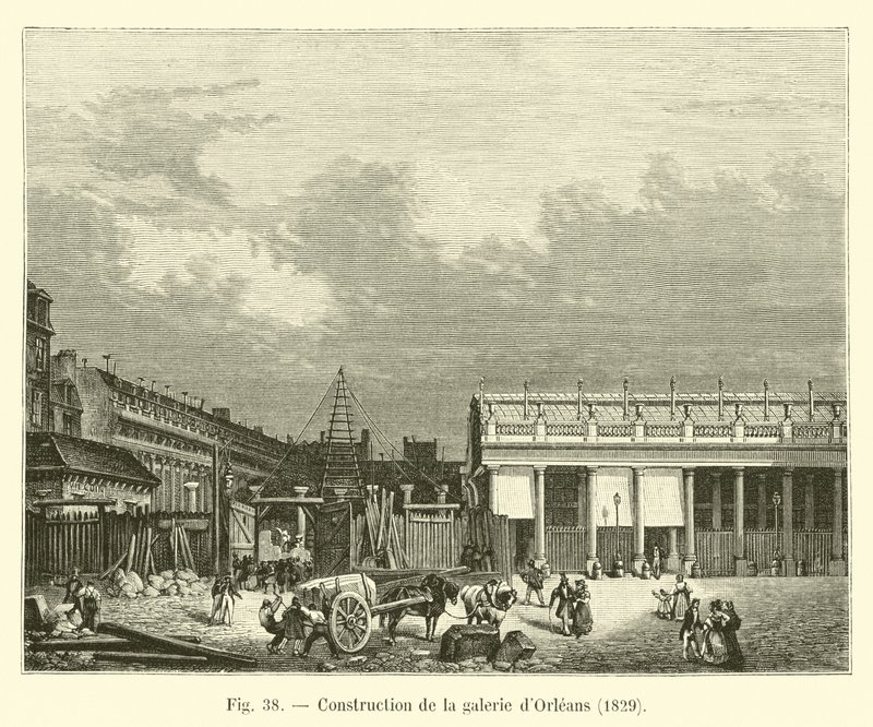 Bouw van de Orleans galerij, 1829 door French School