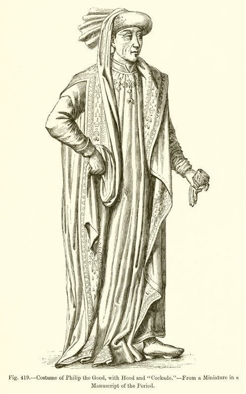 Kostuum van Filips de Goede, met Kap en Kokarde door French School