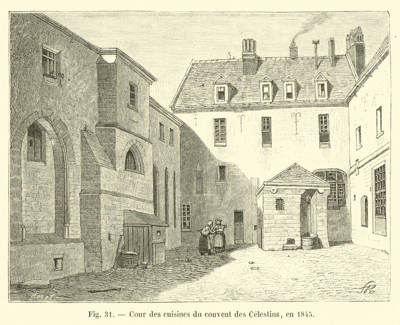 Keukenhof van het klooster van de Celestijnen, in 1845 door French School