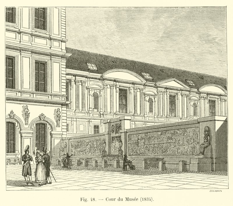Binnenplaats van het museum, 1834 door French School