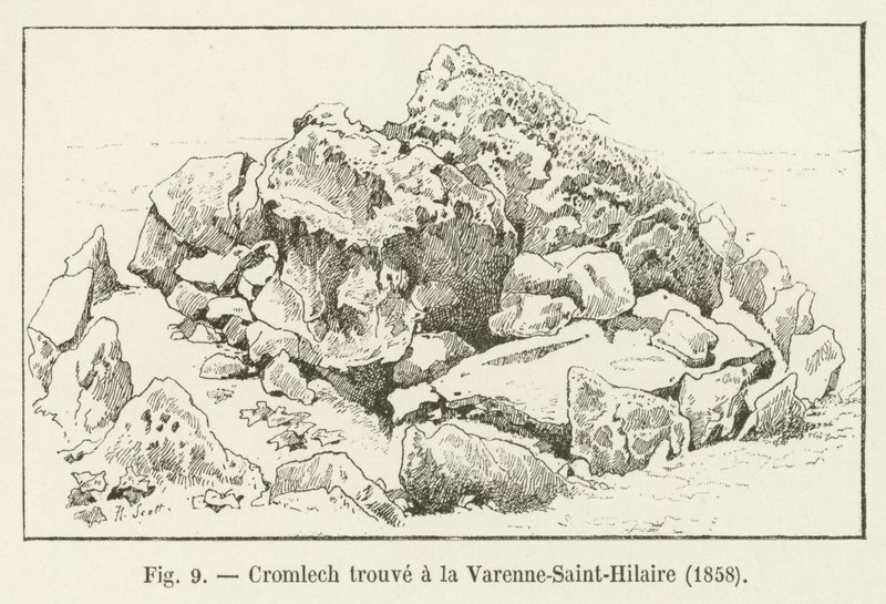 Cromlech gevonden in La Varenne-Saint-Hilaire, 1858 door French School