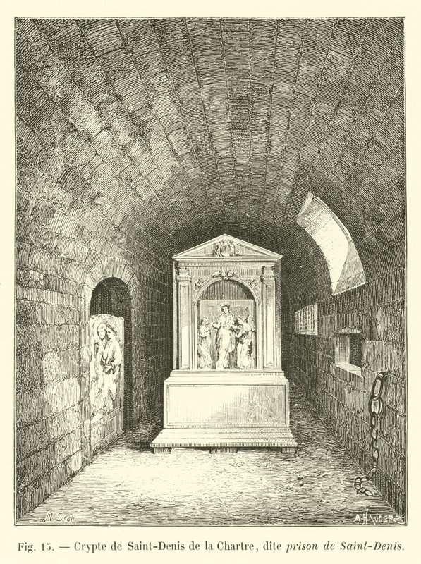 Crypte van Saint-Denis de la Chartre, genaamd de gevangenis van Saint-Denis door French School