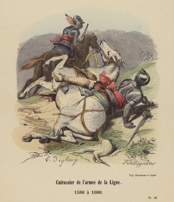 Cuirassier van het leger van de Liga door French School
