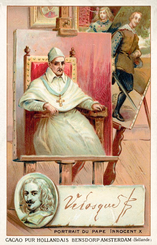 Diego Velasquez, Spaanse schilder, en portret van Paus Innocentius X door French School