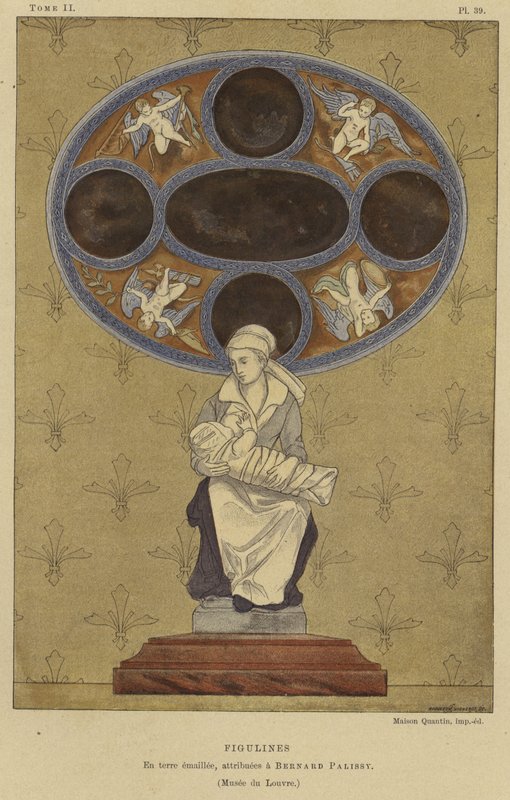 Geëmailleerd aardewerk figuline toegeschreven aan Bernard Palissy, 16e eeuw door French School