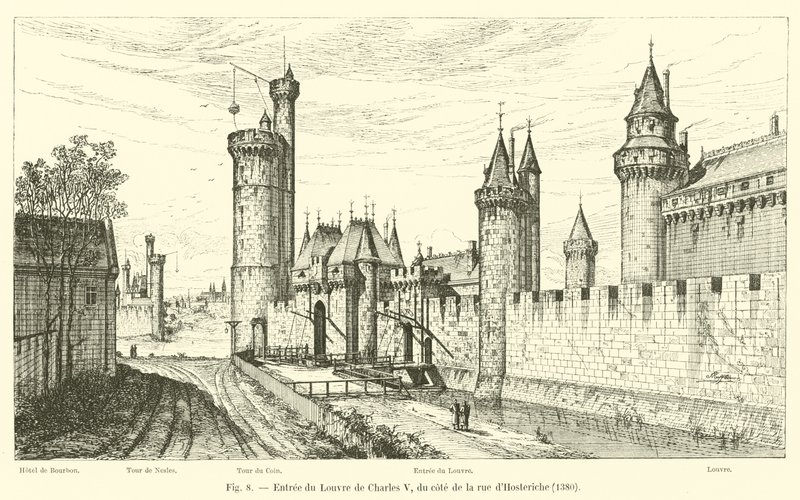 Ingang van het Louvre van Karel V, aan de kant van de rue d