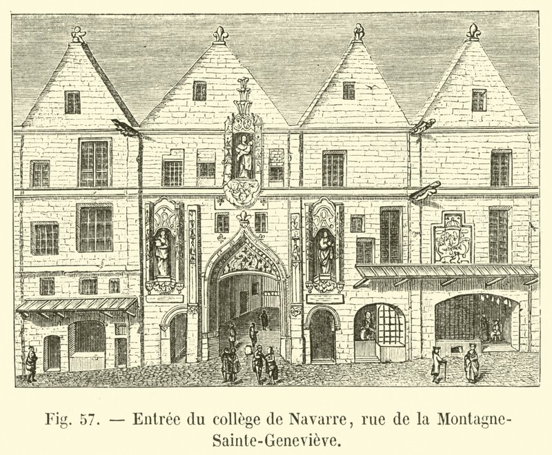 Ingang van het college van Navarre, rue de la Montagne-Sainte-Genevieve door French School