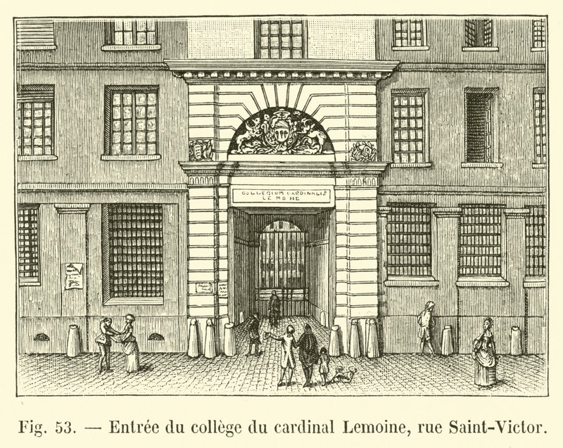 Ingang van het college van kardinaal Lemoine, rue Saint-Victor door French School