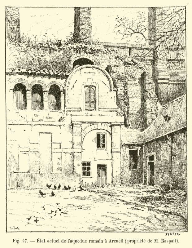 Huidige staat van het Romeinse aquaduct in Arcueil, eigendom van M. Raspail door French School