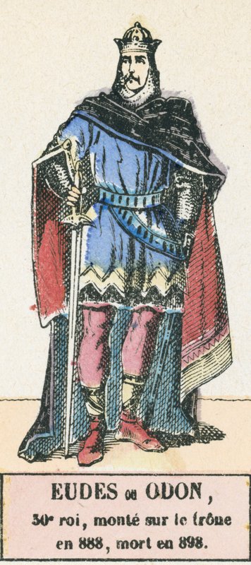 Eudes of Odo, 30e koning, besteeg de troon in 888, stierf in 898 door French School