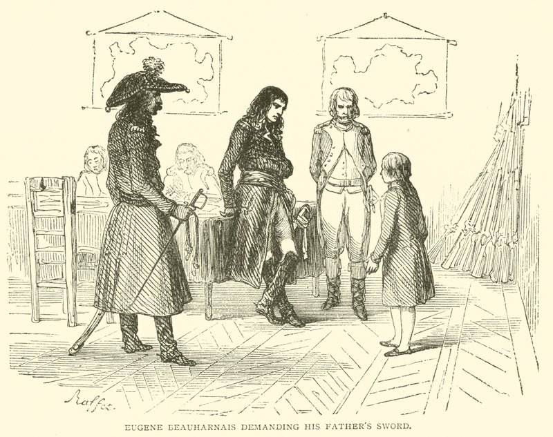 Eugene Beauharnais vraagt om het zwaard van zijn vader (gravure) door French School