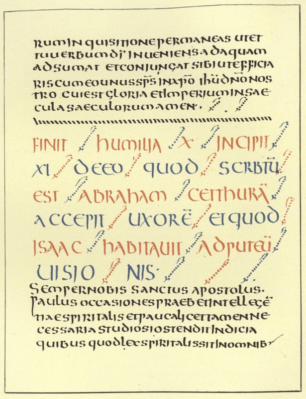 Voorbeeld van Unciaal schrift door French School