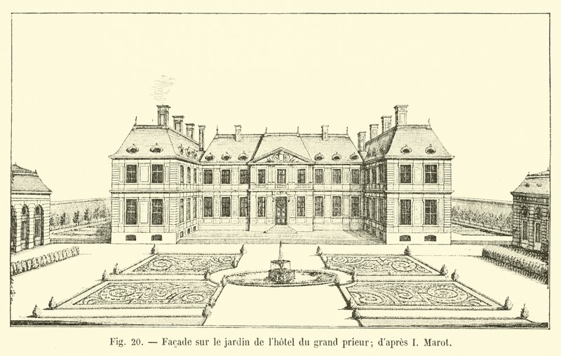 Gevel aan de tuin van het hotel van de grootprior; naar I Marot door French School