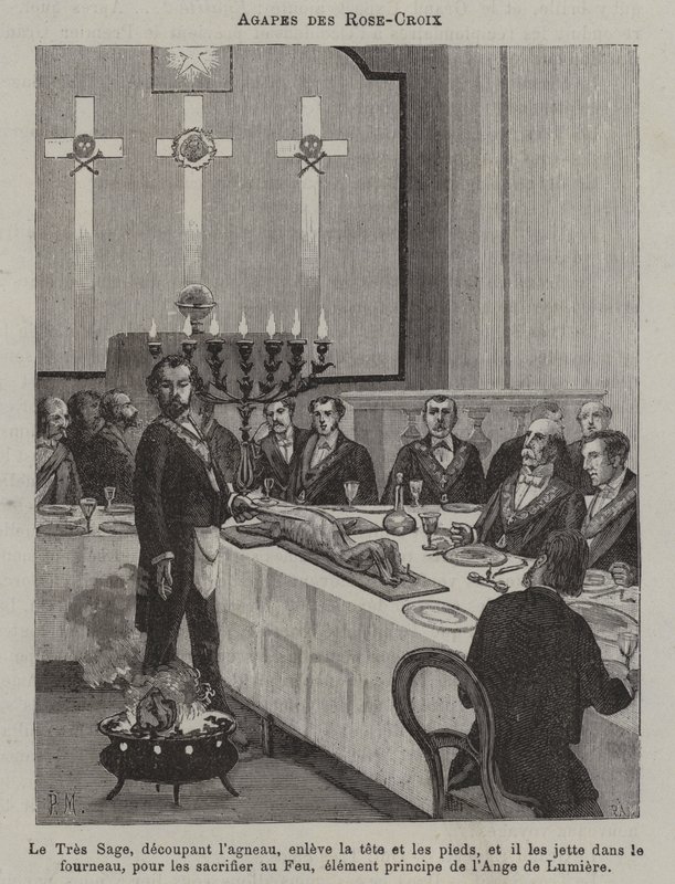 Feest van de Rose Croix (gravure) door French School