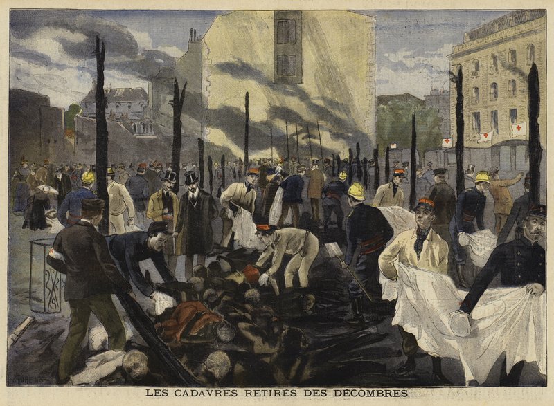 Brand in de Bazar de la Charité, Parijs, 1897 door French School