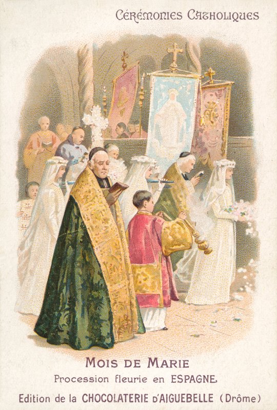 Bloemenprocessie ter ere van de Maagd Maria in de maand mei, Spanje door French School