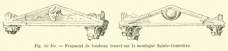 Fragment van een graf gevonden op de berg Sainte-Geneviève door French School