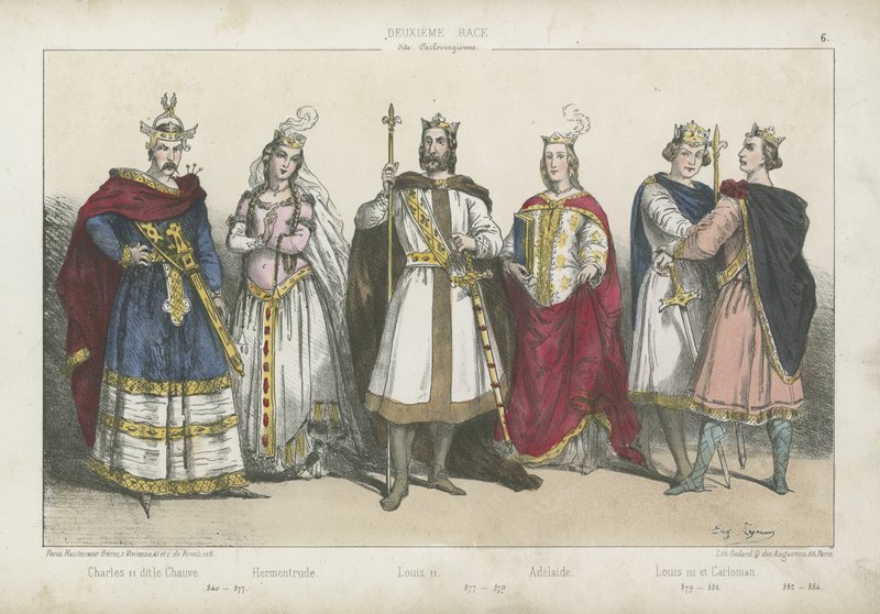 Frankische koningen en koninginnen van de Karolingische dynastie door French School