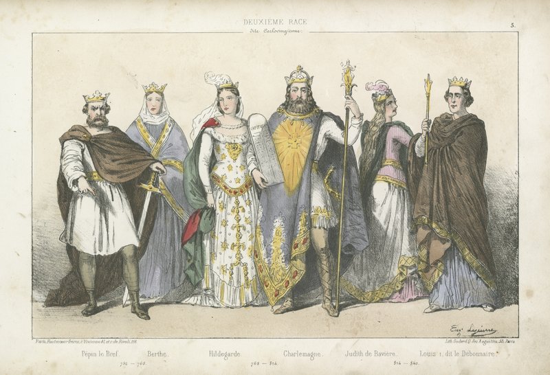 Frankische koningen en koninginnen van de Karolingische dynastie door French School