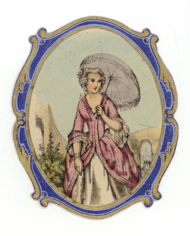 Franse dame met parasol door French School
