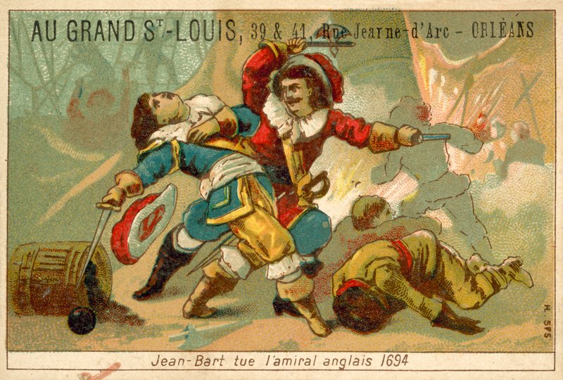 Franse marinecommandant en kaper die een Engelse admiraal doodt, 1694 door French School