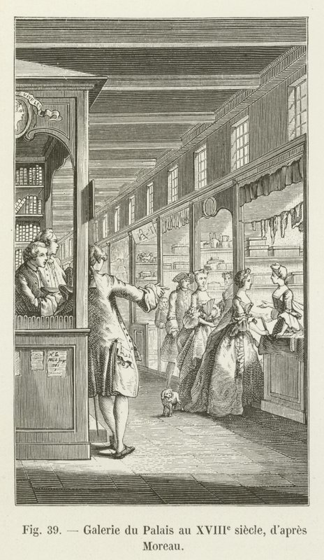 Galerij van het Paleis in de 18e eeuw, volgens Moreau door French School