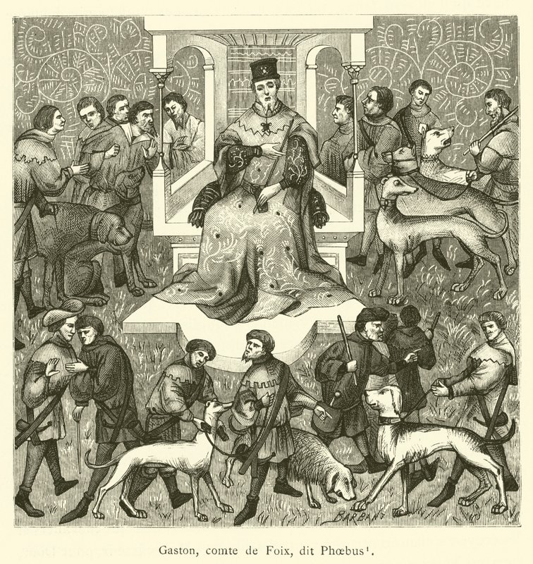 Gaston, graaf van Foix, genaamd Phoebus (gravure) door French School