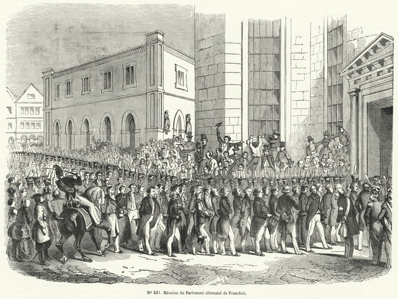 Verzameling van het Duitse parlement in Frankfurt door French School
