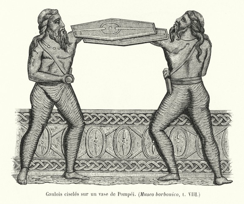 Galliërs gegraveerd op een vaas uit Pompeii door French School