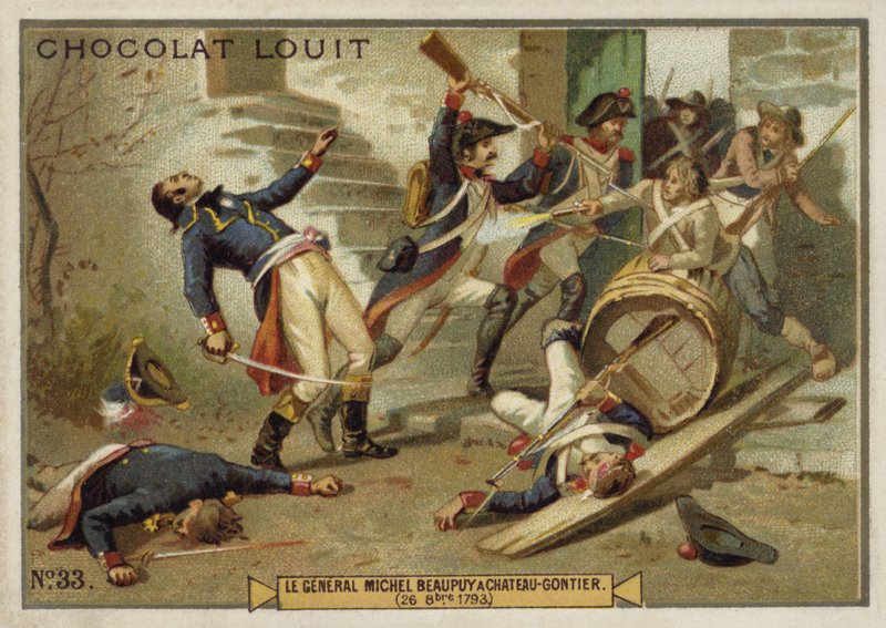 Generaal Michel de Beaupuy gewond bij Chateau-Gontier, Opstand in de Vendée, Franse Revolutie, 26 oktober 1793 door French School