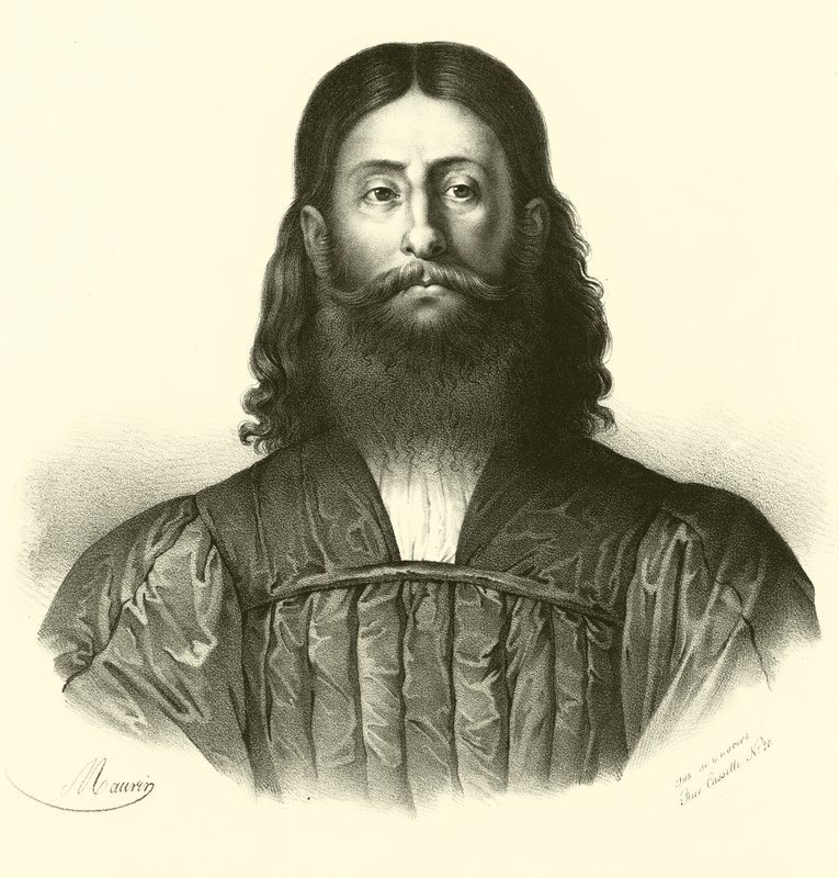 Giorgione, portret (gravure) door French School