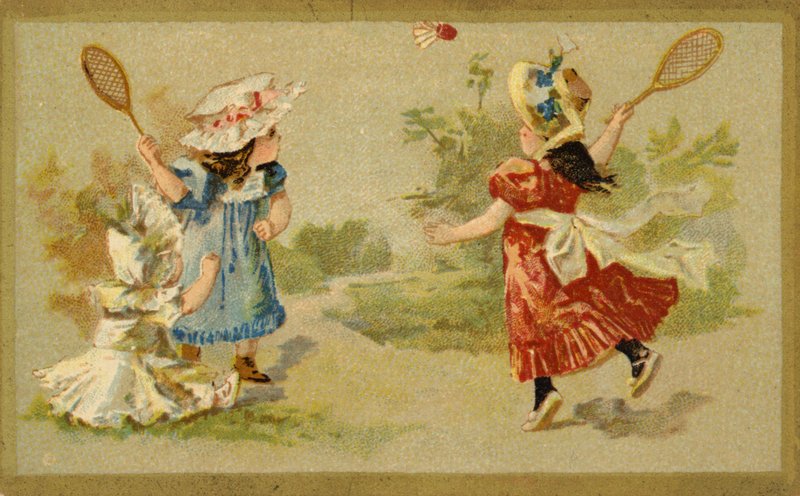 Meisjes spelen pluimbal door French School