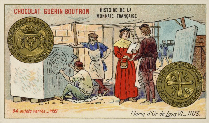 Gouden florijn van Lodewijk VI door French School
