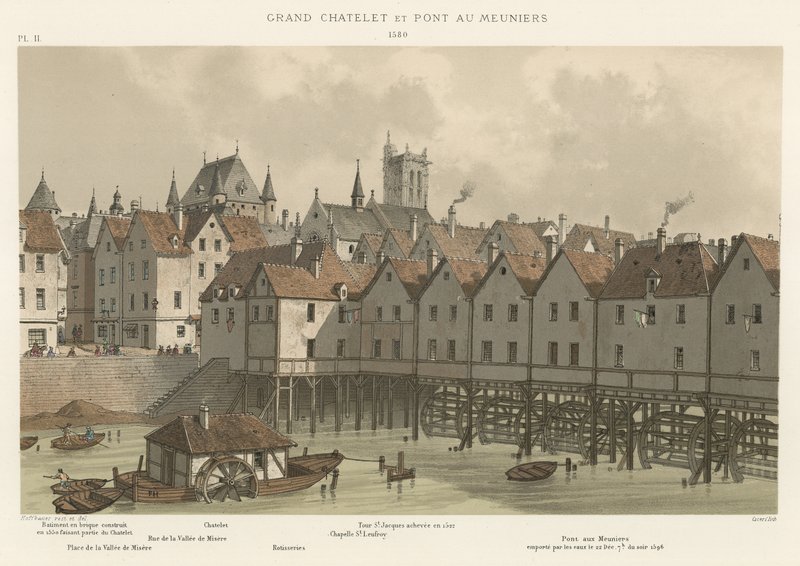 Grand Chatelet en Pont au Meuniers, 1580 door French School