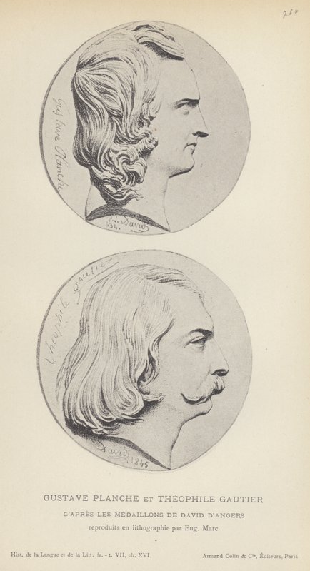 Gustave Planche en Theophile Gautier (litho) door French School