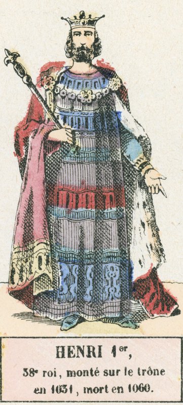 Hendrik I, 38e koning, besteeg de troon in 1031, stierf in 1060 door French School