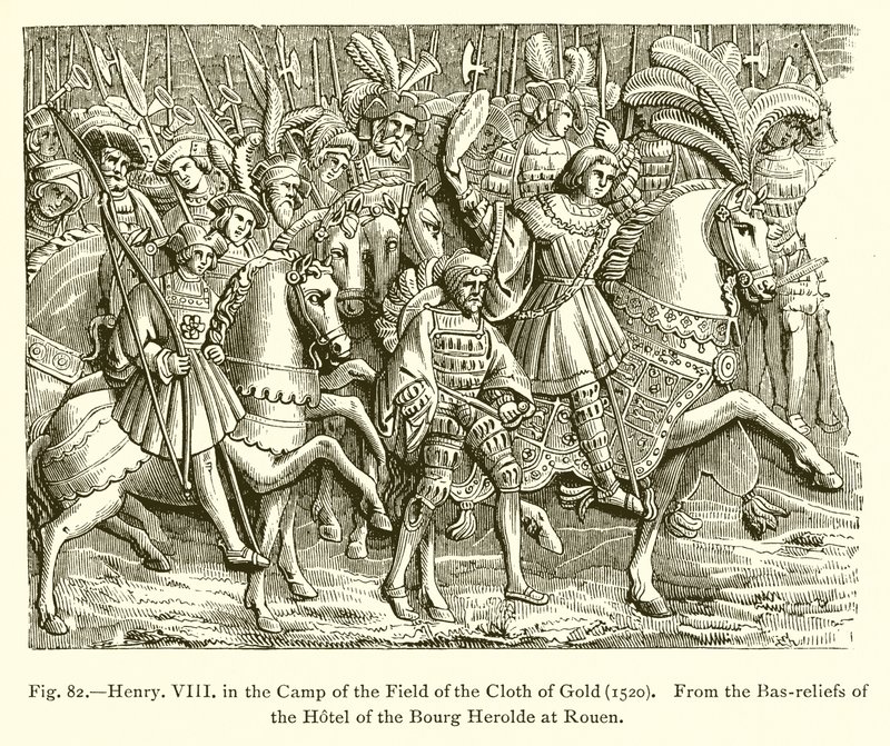 Hendrik VIII in het kamp van het Veld van het Gouden Laken (1520) door French School