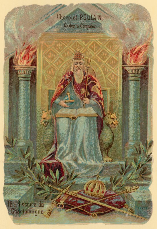 Geschiedenis van Karel de Grote, stichter van het Karolingische Rijk (c 742-814) door French School