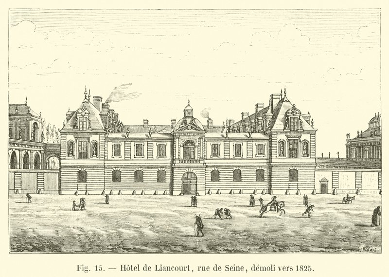 Hotel de Liancourt, rue de Seine, gesloopt rond 1825 door French School