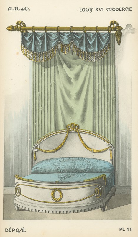 Illustratie uit interieurontwerpproductcatalogus van A R & Cie, Frankrijk door French School