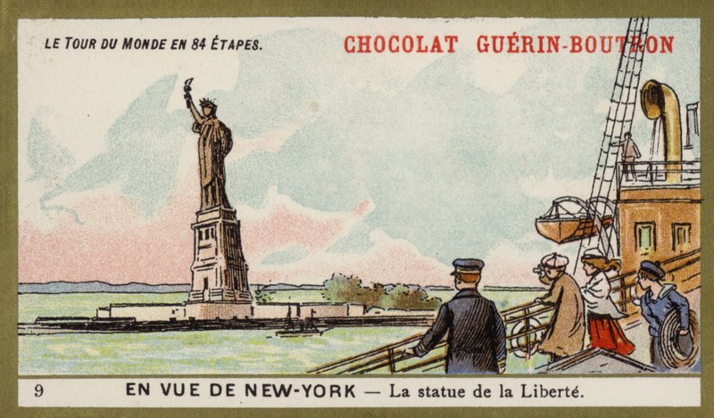 In zicht van New York - het Vrijheidsbeeld door French School