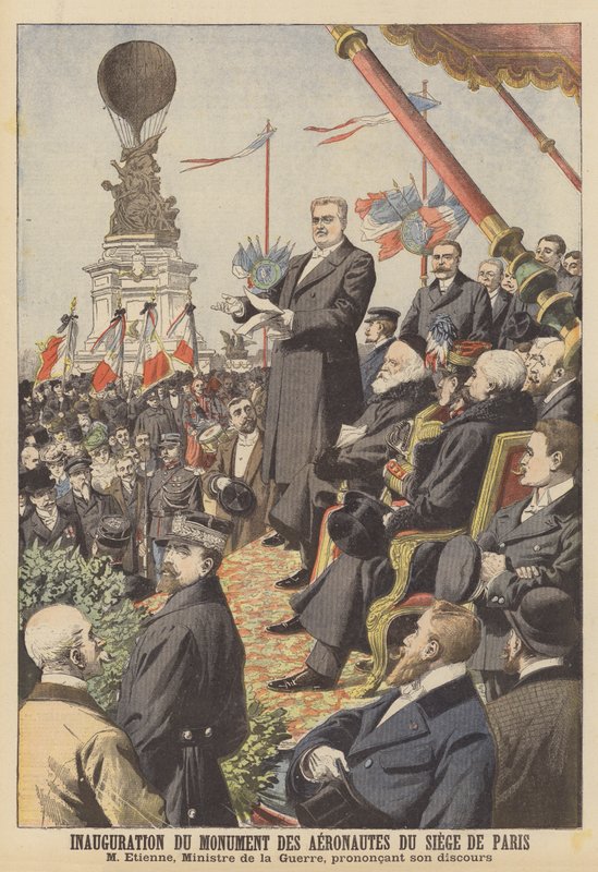 Inhuldiging van het monument voor de luchtvaarders van het Beleg van Parijs door French School