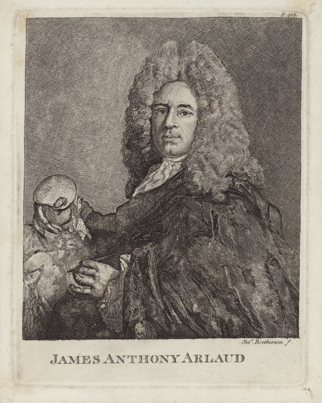 James Anthony Arlaud, Zwitserse kunstenaar uit Genève. Gegraveerd door Charles Bretherton door French School
