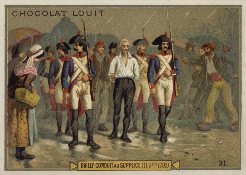 Jean Sylvain Bailly op weg naar de guillotine, Franse Revolutie, 11 november 1793 door French School